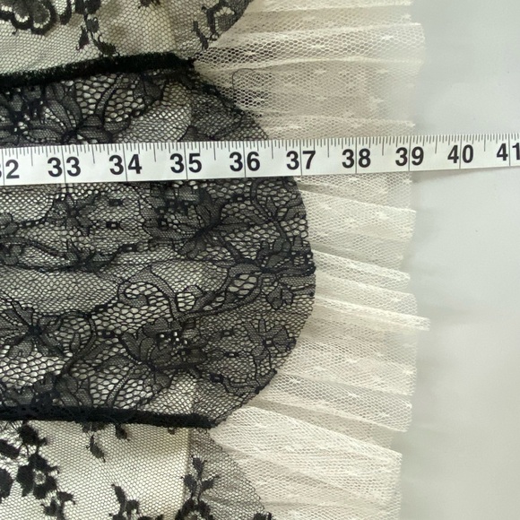Vintage Lace Black Dress 10 Tall Fit and Flare Babydoll Whimsigoth Fairy ABS Y2K - Picture 11 of 15